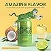 Savage Hydration Electrolyte Sparkling Water - Unsweetened Sparkling Water w/Coconut Water and Sea Salt - Organic - Flavored with Real Fruit Juice - 12-Pack 12oz Cans (12oz, Lime)