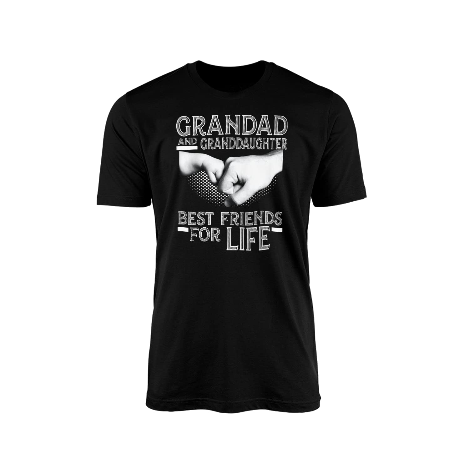 SMARTYPANTS Grandad and Granddaughter Best Friends for Life T-Shirt Top Tee - Happy Father's Day Father Daddy Dad Grandfather Grandpa Birthday Fist Bump Gift Present (Large, Black)