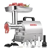 TOOGOOD #8 Commercial Electric Meat Grinder with Sausage Sufffer, 0.4 HP, 260lbs/H, All Stainless Steel Powder Coating, Heavy Duty Industrial Meat Grinder, Ideal for deer processing, pet food