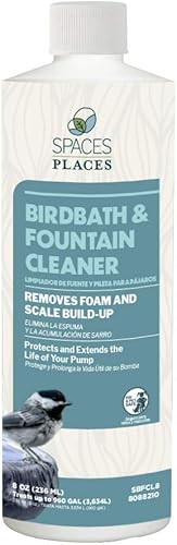 Spaces Places Limpiador de baño y fuente para pájaros de 8 onzas.