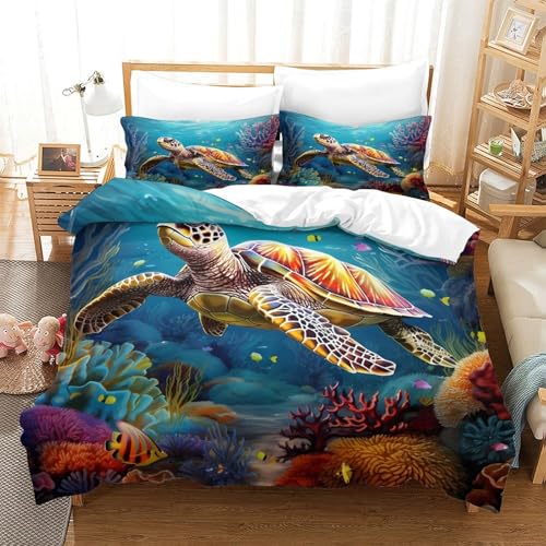 Housse de couette tortue de mer de qualité supérieure en tissu microfibre ultra doux - 3