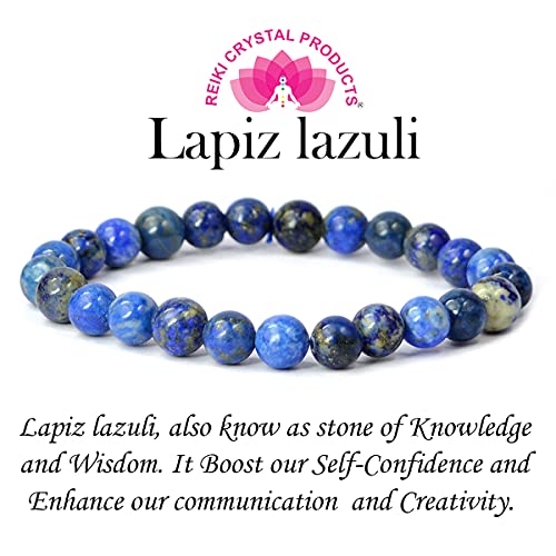 Image of Reiki Crystal Products Certified Natural Crystal Stone 8 mm Round Beads Bracelet for Men & Women | Reiki Charged Gemstone Bracelet | Multiple Stone Variants Available