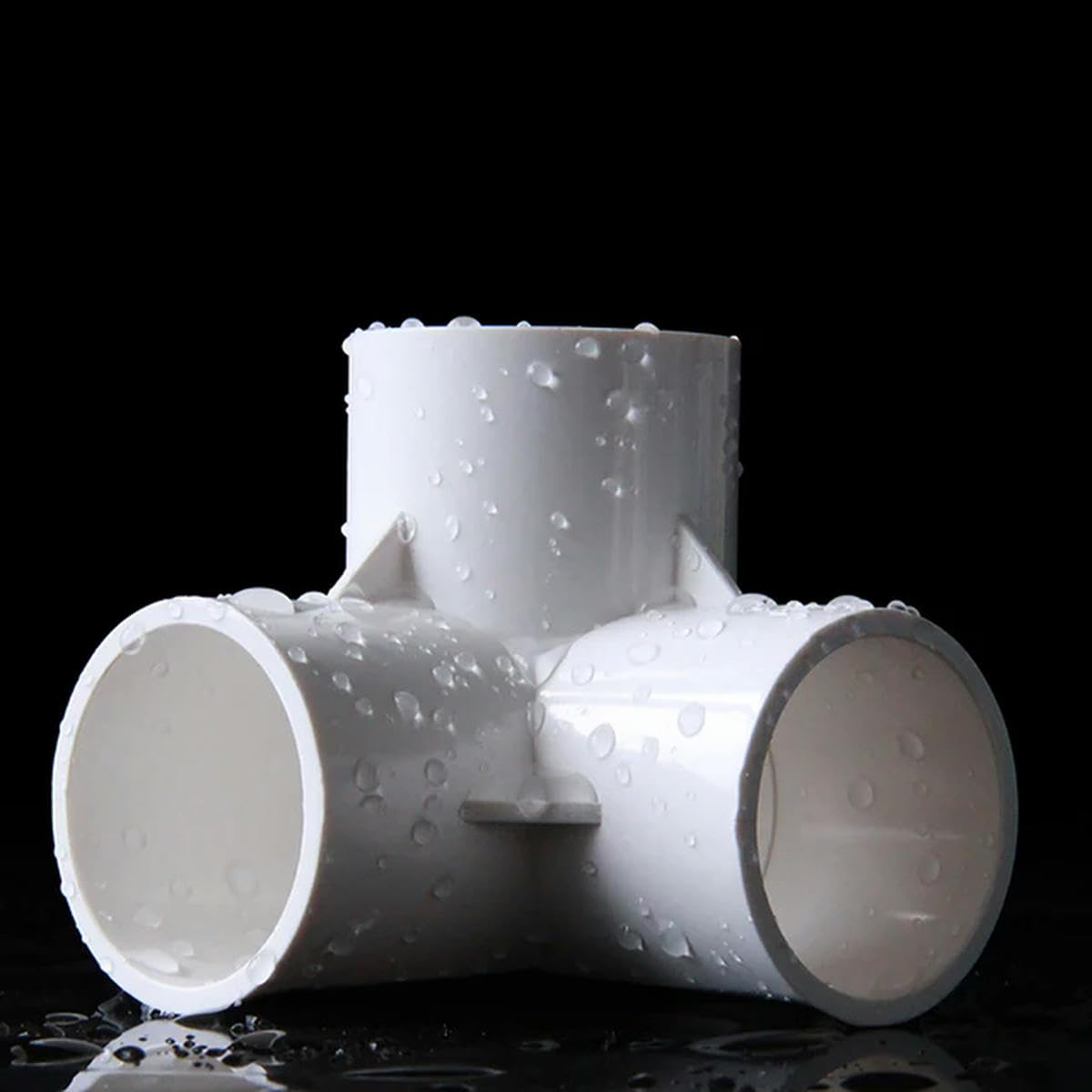 Codo de PVC de 3 vías 20 mm, 25 mm, 32 mm, 40 mm, 50 mm Conector de tubería de instalación de tubería de presión de solvente métrico-albo-50 mm-2 piezas