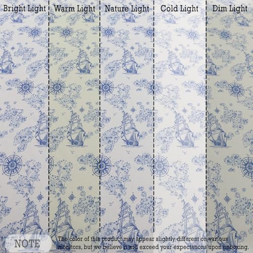 Image of FADFAY Premium 100% Cotton Nautical Sheet Set Queen - Coastal Blue & White Sailing Ship Bed Sheets, Vintage Maritime Map Print, Soft Breathable Deep Pocket Bedding, 4 Piece Set