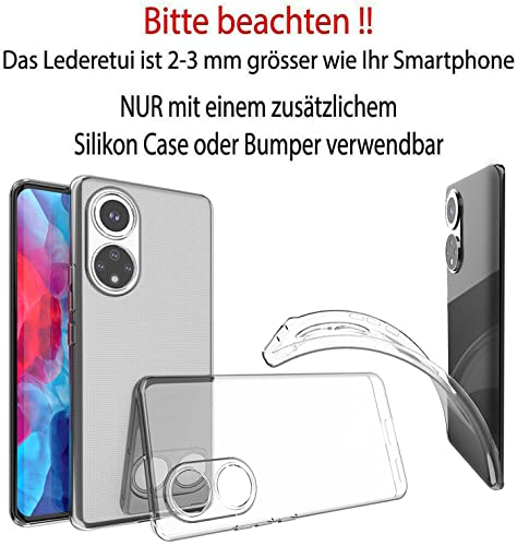 Étui protection cuir Huawei nova 9 marron moka avec fermeture