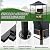 GARTOO 8'x5' Outdoor Grill Gazebo - Double Roof BBQ Gazebo Canopy with 2 Side Shelves and LED Lights, Patio BBQ Pergola Shelter for Garden, Porch and Backyard (Grey)