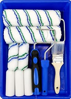 Complete Paint Roller Set for Professional-Quality Results - All-in-One Kit for Home Painting Projects. 1x Paint Tray - 2X Roller Frames - 2X 9" Roller - 5X 4" Roller - 1x 2" Paint Brush.