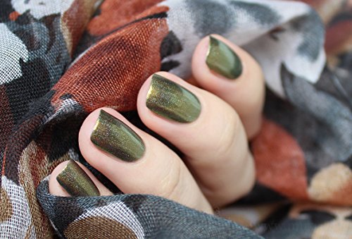 Image of ILNP Bishop (H) - Gold, Olive Green, Greyish Blue Color Shifting Holographic Nail Polish
