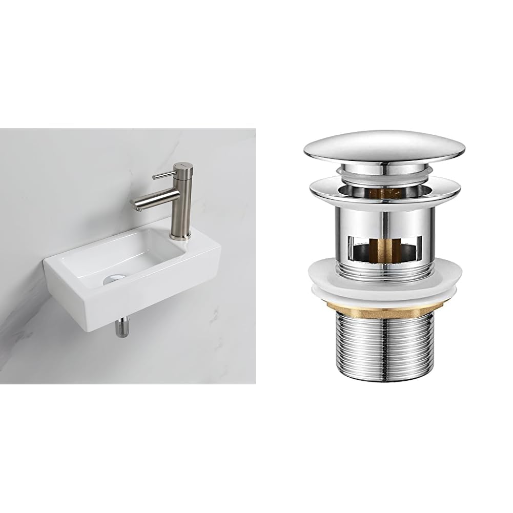 Lavabo lave main suspendu Ibergrif résoud le manque de place dans vos WC avec sa bonde
