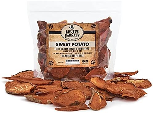 Sweet Potato Slices For Dogs - Single Ingredient Grain Free Dog Treats, Best High Anti-Oxidant Healthy 100% Natural Thick Cut Dried Sweet Potato Dog Treats With No Added Preservatives (14oz)