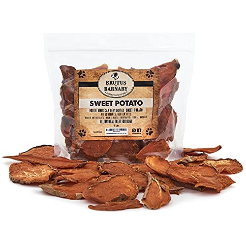 Sweet Potato Dog Treats- Dehydrated Single Ingredient Dog Treats, Natural Thick Cut Sweet Potato Slices, Grain Free, No Preservatives Added, Best High Anti-Oxidant Healthy Dog Chew