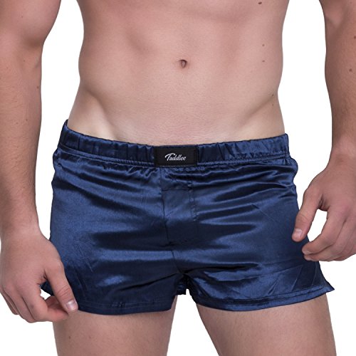 Taddlee Sexy Boxer Briefs Underwear Men's Trunks Shorts Gay Solid Bottoms Casual (M) Blue