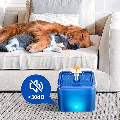 Vindox 2L Trinkbrunnen Katzenbrunnen, Ultra Leiser Trinkbrunnen für Katzen, LED-Licht Automatischer Wasserspender Hundetrinkbrunnen, Blumentrinkbrunnen, mit Aktivkohlefilter und Wasserpumpe - Image 3
