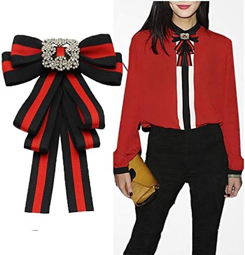 ladies girl bowknot bow tie suit shirt tie pins necktie pin brooch pre-tied Christmas women ribbon brooches for Christmas (black/SR138) - Image 3