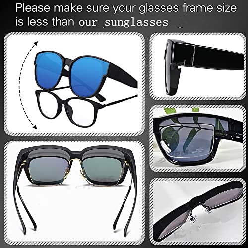 Image of Sunglasses fit over Glasses Clip On Polarized sunglasses for Prescription Glasses Flip Up Fishing Driving Glasses