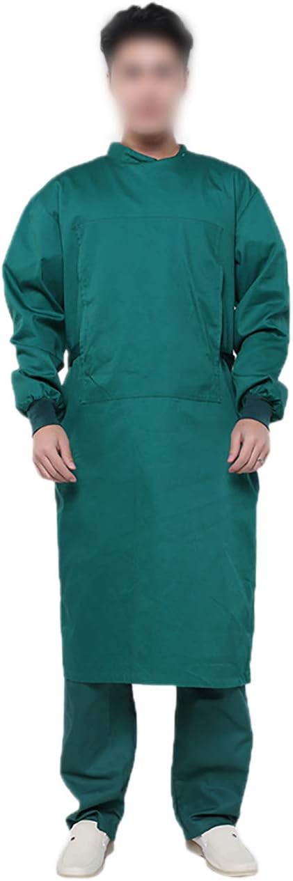Feynman Unisex Work Uniform Long Sleeve Dust Suit Long Workwear Hospital Doctor Uniform Green