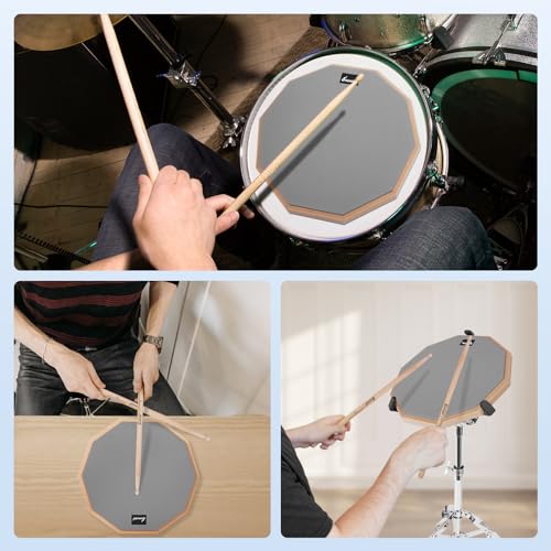 12" Double-Sided Drum Pad with 5A Sticks & Storage Bag - Image 3