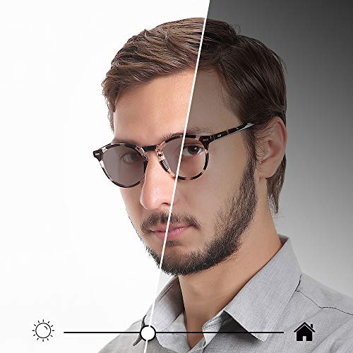 Image of YEIN Bifocal Reading Glasses, Photochromic Brown Sunglasses, for Women /Men（Black&White,0.00 /+1.50 Magnification）