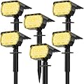 MinPea Solar Spot Lights Outdoor, [57 LED/6 Pack] Solar Lights Outdoor IP65 Waterproof, 3 Modes Solar Powered Landscape Spotlights for Garden Yard Outside Patio Pathway Pool(Warm White)