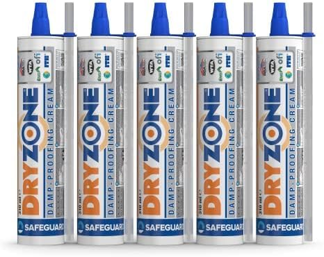 Dryzone Damp Proofing Cream (DPC) - 310ml x 5 - High-Strength Injection Cream for Rising Damp Treatment - Anti Rising Damp
