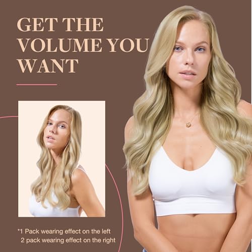 Image of GOO GOO Clip in Hair Extensions Real Human Hair Blonde Remy Extensions