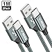 Produktbild NIBIKIA USB Typ C Kabel, [2Pack 1M ] 3A USB C Ladekabel und Datenkabel Fast Charge Sync schnellladekabel für Samsung Galaxy S10/S9/S8+,Huawei P40/P30/P20, Google Pixel, Sony Xperia XZ,OnePlus 6T