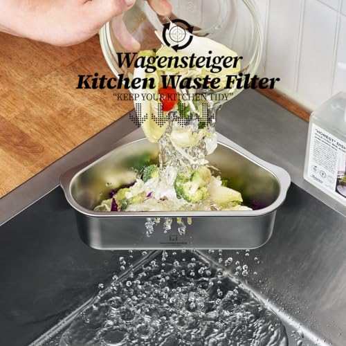Wagensteiger 1730_1730 Triangular Stainless Steel Sink Cady, Sponge Holder/Multifunctional ; Sink Colander, Kitchen Sink Food Filter thumb #3