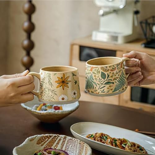 Taza de cerámica para café con diseño floral vintage miniatura 7