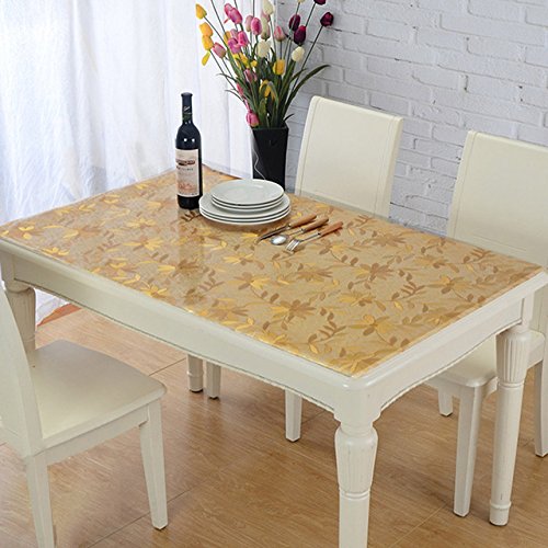 Generic Rectangle Wedding Party Kitchen Dining Tablecloth Pad-Gold-140cm