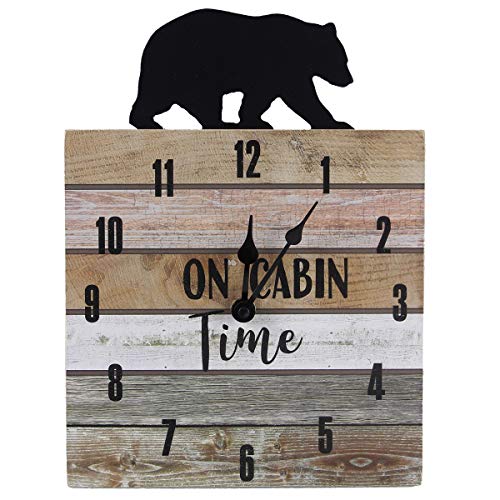 Black Bear Cabin Time Wall Clock
