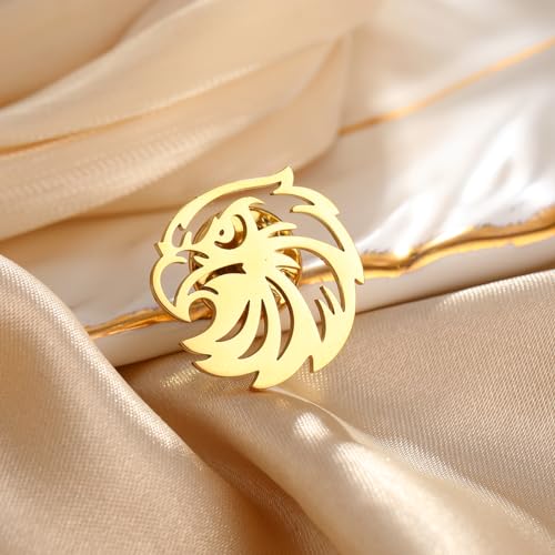 Image of Stainless Steel Animal Charm Badge Eagle Wings Bird Brooch and Pin