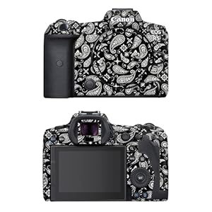 Capes India Camera Skin Cover Compatible with Canon EOS R5| Not a Case | Protective Film (Design - Black Paisley)