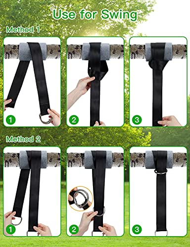 Awroutdoor Hammock Straps, Tree Swing Straps Hanging Kit - Ultra Strong 1.5M/5ft Hammock Strap Holds 2200 LBS Straps for Camping Backpacking Patio Hammocks and Swings - Image 2