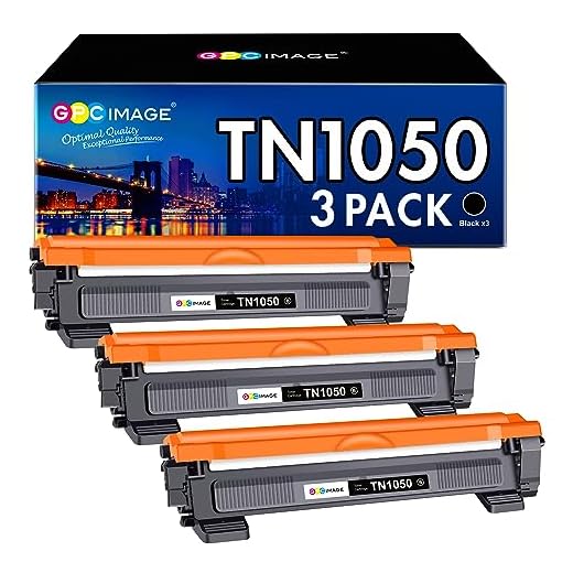 GPC Image 3-pack TN1050- kompatibla tonerkassetter ersättning för Brother TN-1050 TN1050 för DCP-1610W DCP-1510 HL-1210W HL-1112 HL-1110 MFC-1810 HL-1212W MFC-1910W DCP-1612W DCP-1512 (svart)