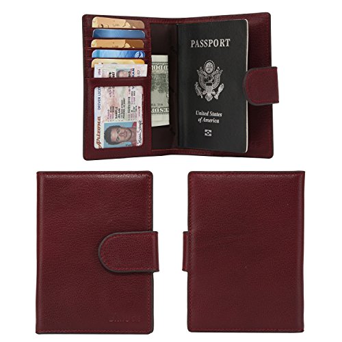 Banuce Top Grains Leather Passport Cover For Men Women Unisex Card Holder Travel Wallet Case Sleeve