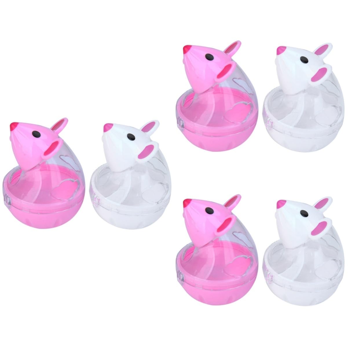 Yardwe 6piezas Dispensador De Snacks para Mascotas Juguete Interactivo Forma De Ratón Alimentador Automático Diseño De Fugas para Gatos y Perros y Rojo