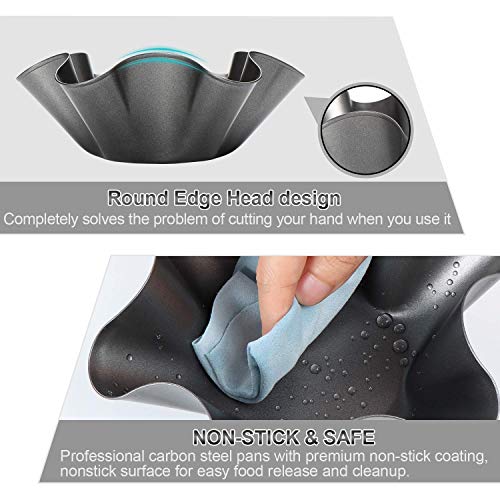 image for kafear Taco Salad Bowl Maker Molds – Nonstick Carbon Steel Tortilla 