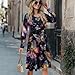 Brosoneto Butterfly Women's Fall Maternity Nursing Dress Long Sleeve Floral Midi Dress Pregnancy Dresses Crew Neck Casual Trendy for Women Fashionable Breastfeeding Clothes Knee Length