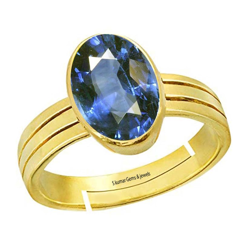 Certified Real 6.25 Ratti Blue Sapphire Stone (Neelam Stone/Nilam Stone) Gemstone Panchdhatu Adjustable Ring for Men and Women-image-24