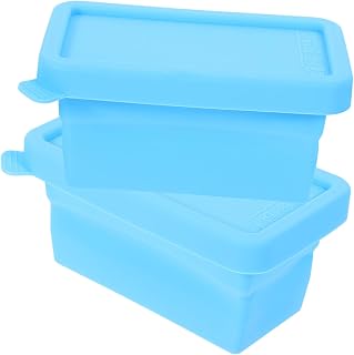 2pcs Mini Sauce Containers with Lid, Silicone round Edges | Blue Food Storage Set for Home and Office, Easy to Clean, Keeps Food Fresh