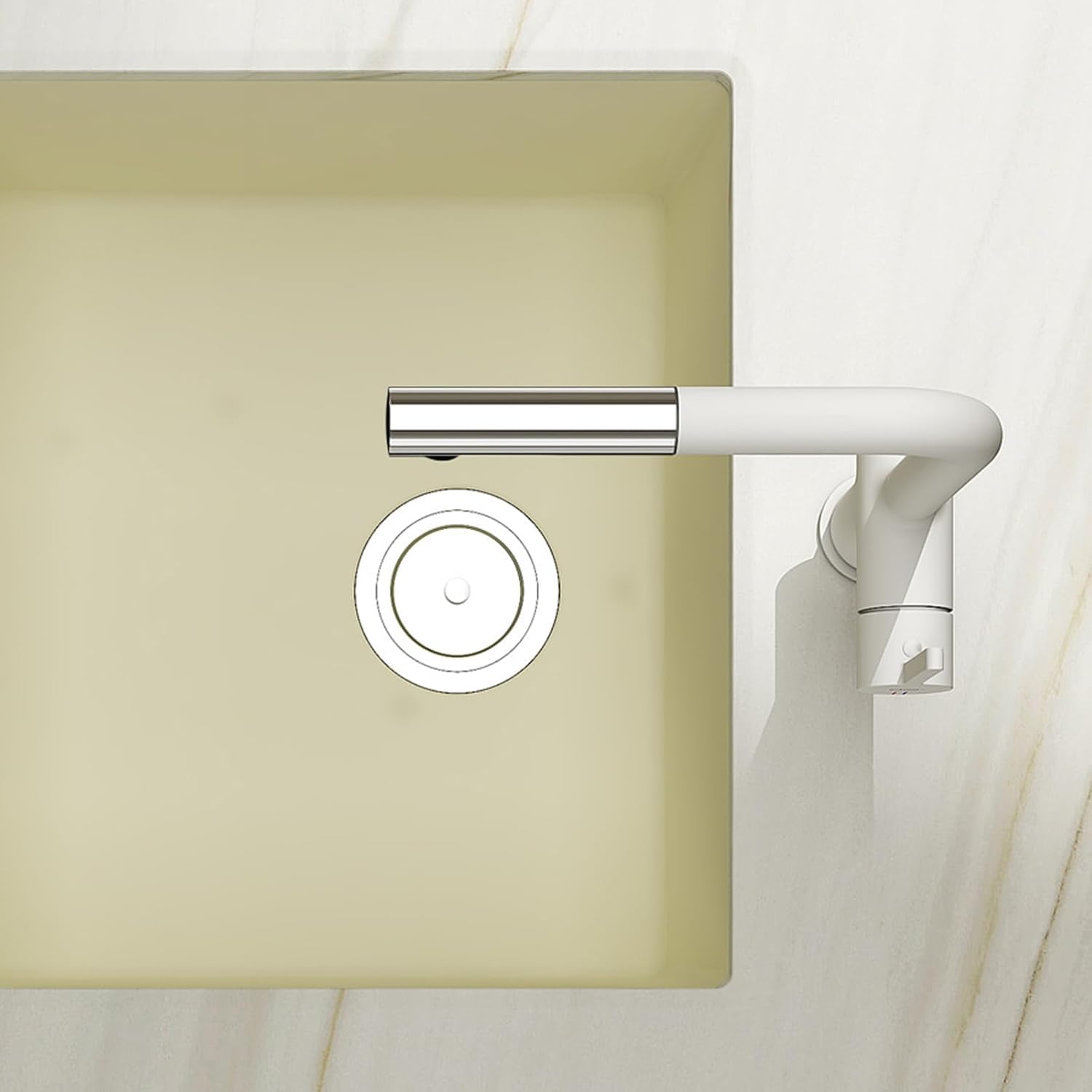 Grifo de Cocina de 3 vías con Manguera rociadora extraíble, Grifo de Fregadero de Agua filtrada de ósmosis inversa, Doble manija, Blanco Enterprise