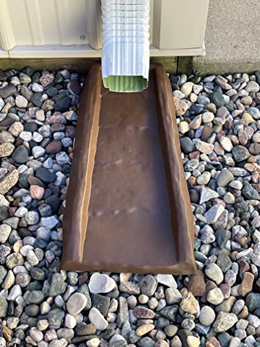 Master Mark Splash Block, Decorative Gutter downspout Extensions, Splashguard, Foundation Water Diverter, Rain Gutter Guard, Plastic 24” (2 Pack) Chocolate