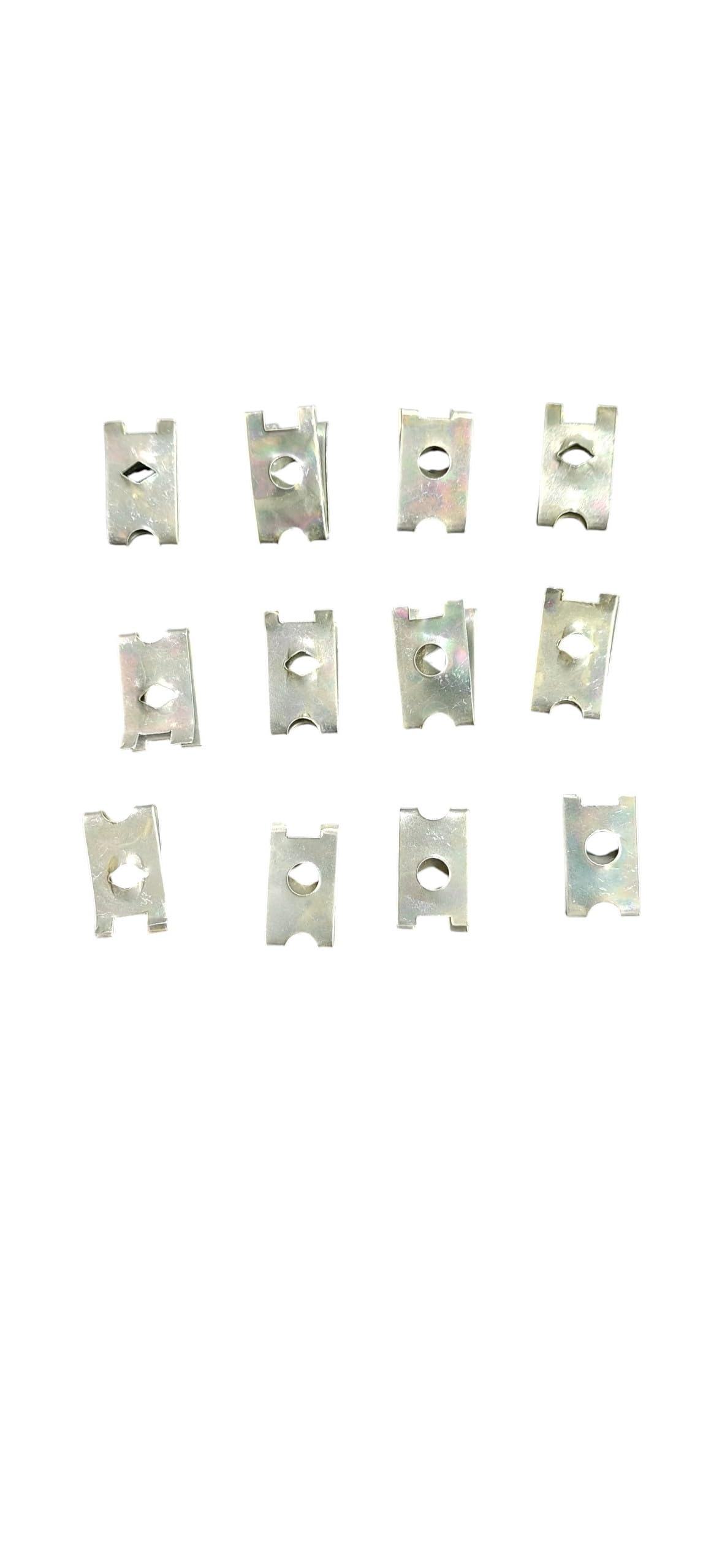 Metal Speed Nuts, Zinc-Plated Steel Clip Fasteners, Silver, Set of 12-image-7