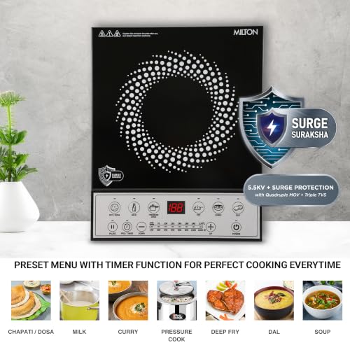 MILTON ELIO Plus 1300W Ceramic Induction Cooktop Black - Image 3