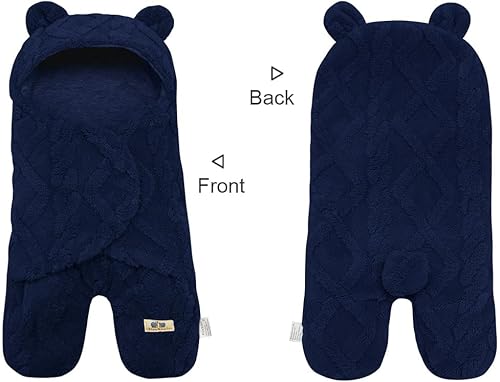 Miniatura 4 de BlueSnail Cómoda manta para envolver al recién nacido, suave y transpirable (oso gris claro)