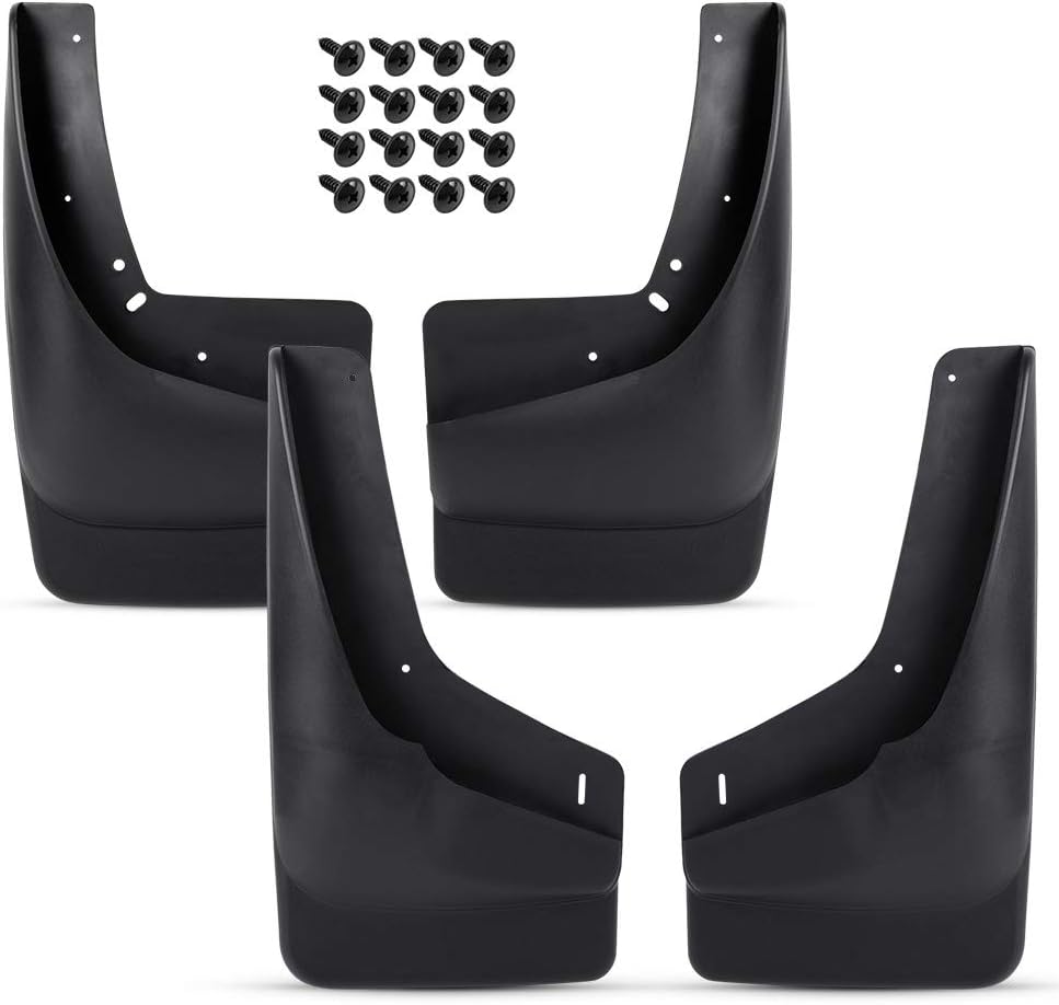G-PLUS Mud Flaps Splash Guards Fit for Chevy Silverado/GMC Sierra 1500 1999-2007, Fit Sierra 2500 2001-2007/ Avalanche 1500/2500 2002-2006 Front&Rear 4PCS (Only fit Models with Factory Fender Flares)
