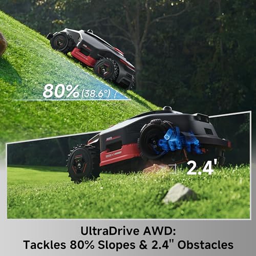 Image of MOVA LiDAX Ultra 2000 AWD Robot Lawn Mower Wire Free RTK Free for up to 0.5 Acre*Dual Maps, 360 3D LiDAR & AI Dual Vision Mapping, Robotic Mower with 4G, for 80% Slopes, Cutting Height 1.2 inch-3.9 inch