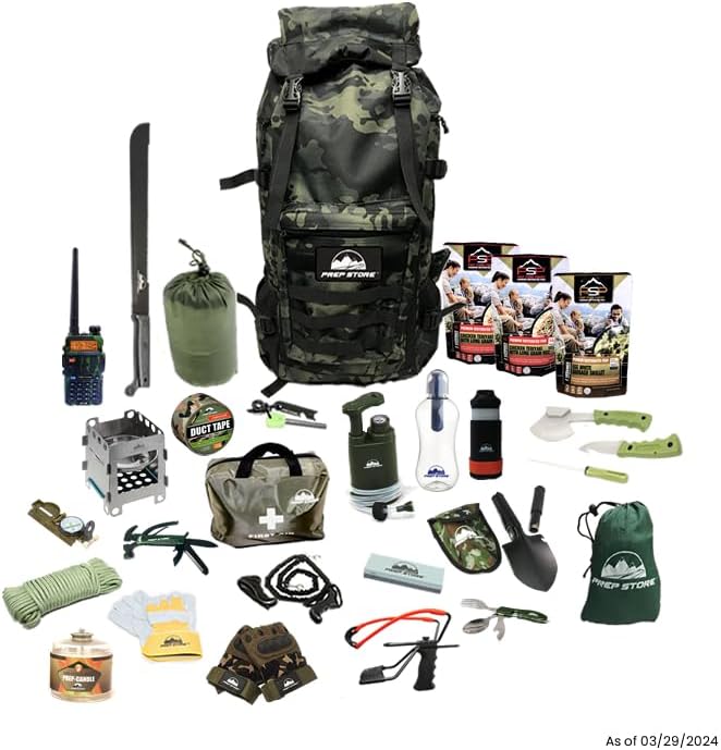 Prep Store Elite Emergency Pack - Emergency Survival Pack - Survival Kit - Bugout Bag - Hurricane Emergency Kit - Survival Bag - Bug Out Bag (Elite Kit)