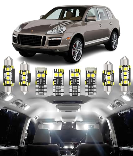 BMT xms Kit d'éclairage LED intérieur pour voiture - Remplacement pour Porsche Cayenne E1 9PA 955 957 2002-2010, éclairage intérieur blanc 6000K, 26 pièces
