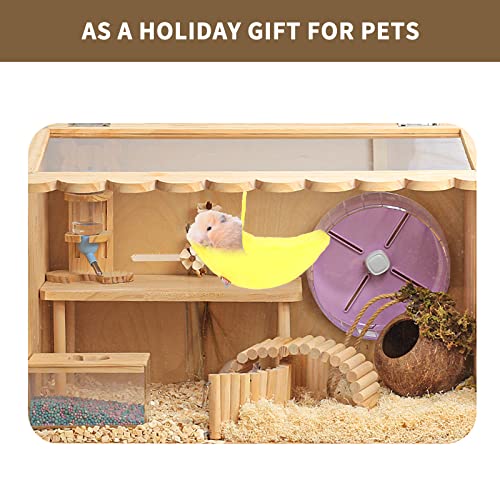 Yafiygi 2Pack Rat Hammock For Cage Hamster Soft Bed Small Pet House Animals Warm Squirrel Hedgehog Guinea Pig Bed House For Mouse, Chinchilla, Rat, Gerbil And Dwarf Hamster（Yellow+Green #TOP4